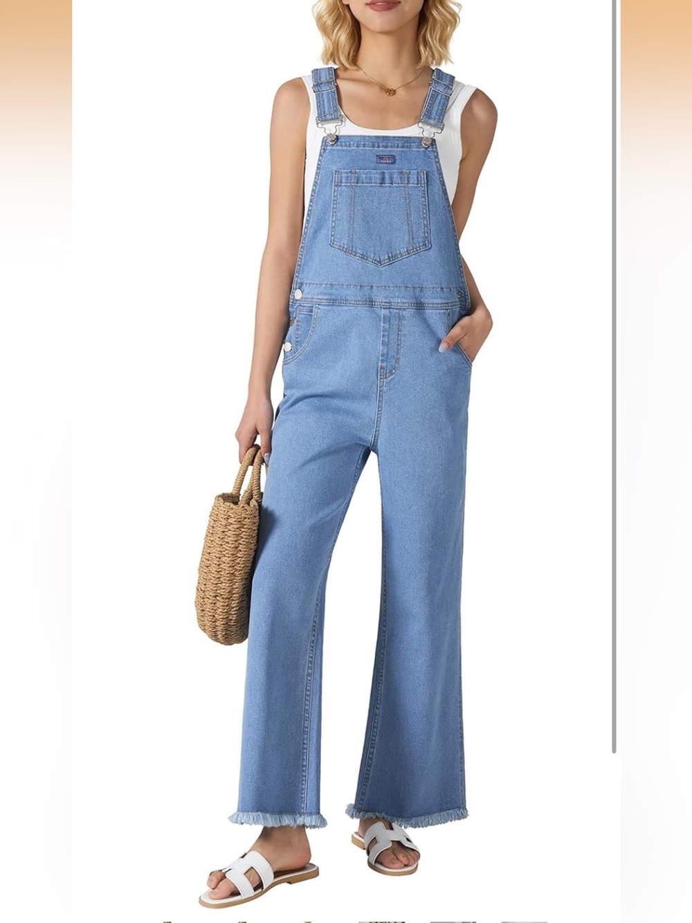HISEA NWT Wide-Leg Denim Overalls